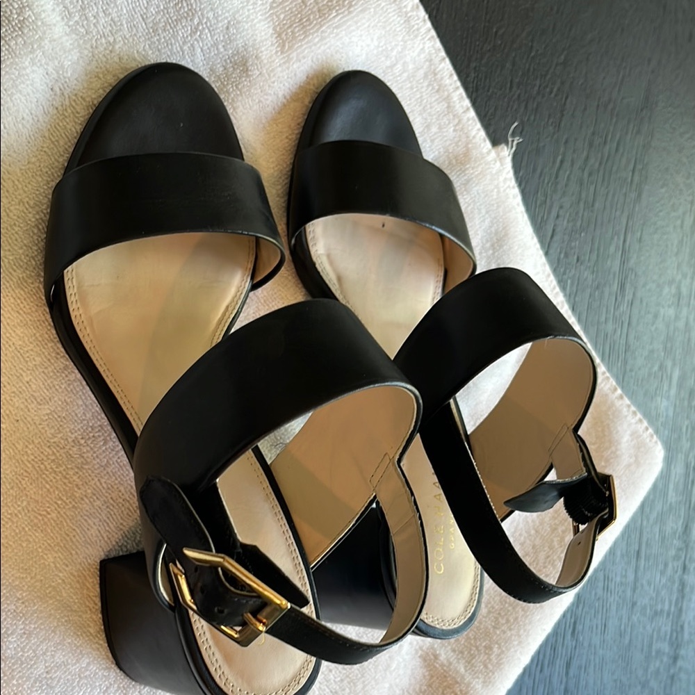 Cole Haan Avani City Black Sandals Minimalist Design
